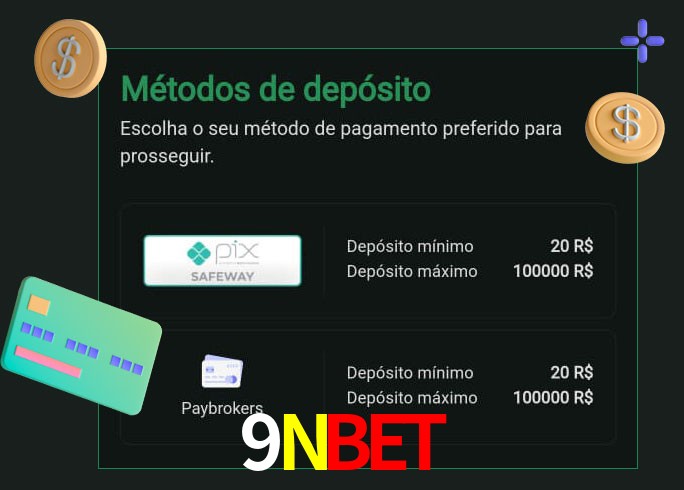O cassino 9NBET oferece uma grande variedade de métodos de pagamento